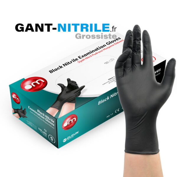 Boite de 100 gants nitrile noirs
